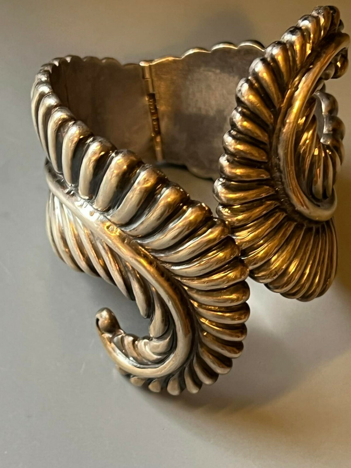 アクセサリー INTERIM TAXCO SILVER BRACELET A-TYPE TAXCO TR-164 Mexico .925 Sterling Silver Hinge Cuff Bangle