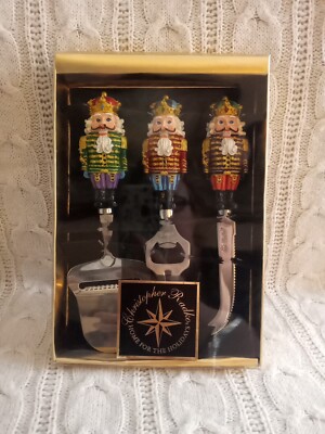 Christopher Radko Nutcracker 3 Piece Bar Set , Christmas New Open Box