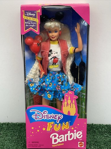 Mattel 1995 Disney Fun Barbie Doll Mickey Balloon Third Edition  #13533 NIB