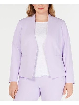 CALVIN KLEIN Womens Purple Wear To Work Jacket 14W