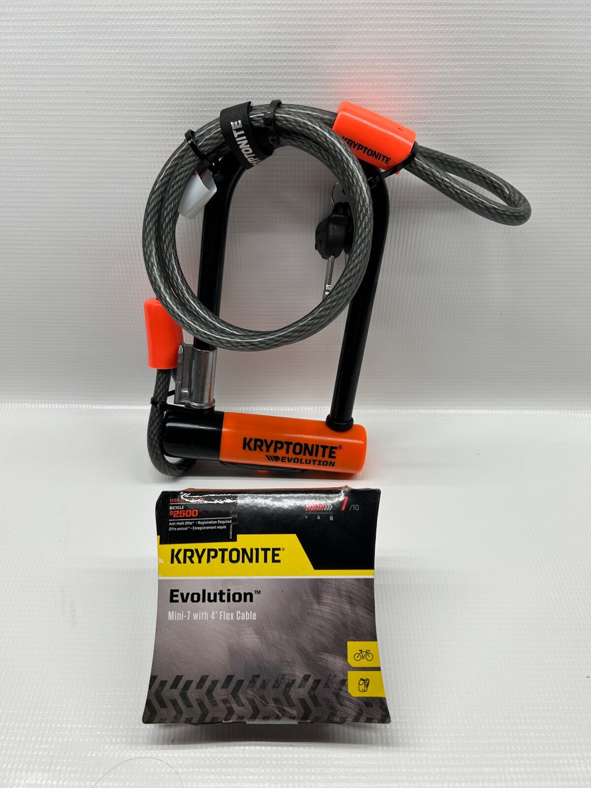 Kryptonite Evolution Mini-7 U-Lock with 4' Flex Cable