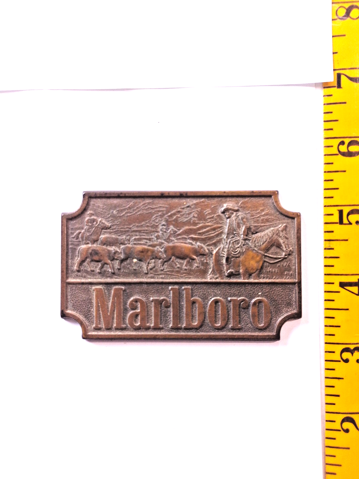 Marlboro vintage cigarette brass plate with horses