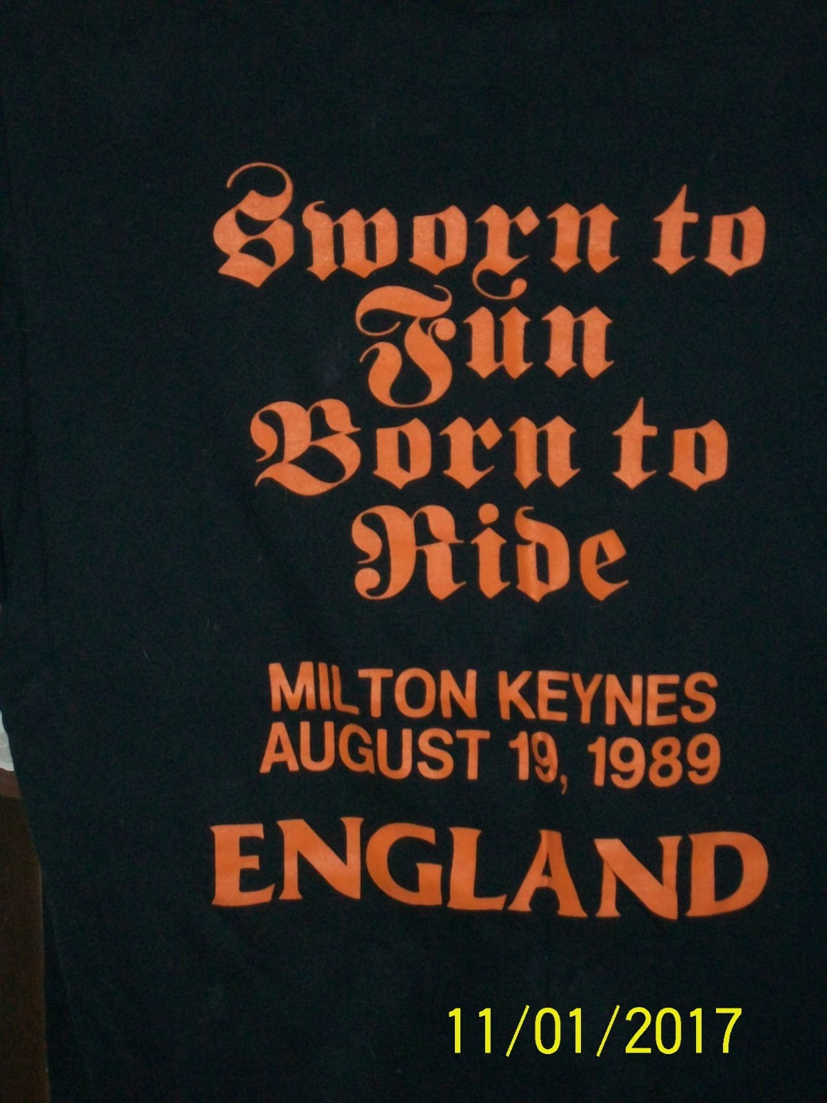 BON JOVI - 1989 U.K. SWORN TO FUN, BORN TO RIDE