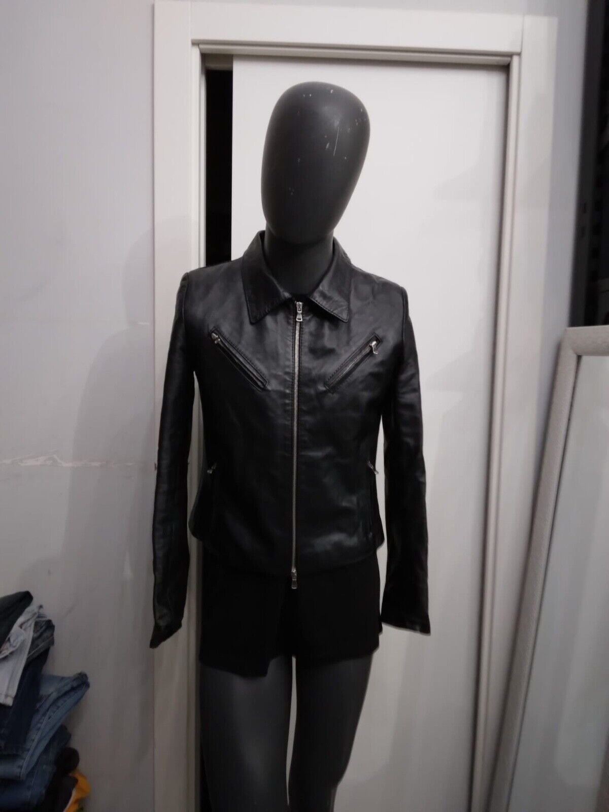 Baron Genuine Leather Jacket Used Women Black Size XXL Baron Genuine Leather Jacket Used Women Black Size XXL