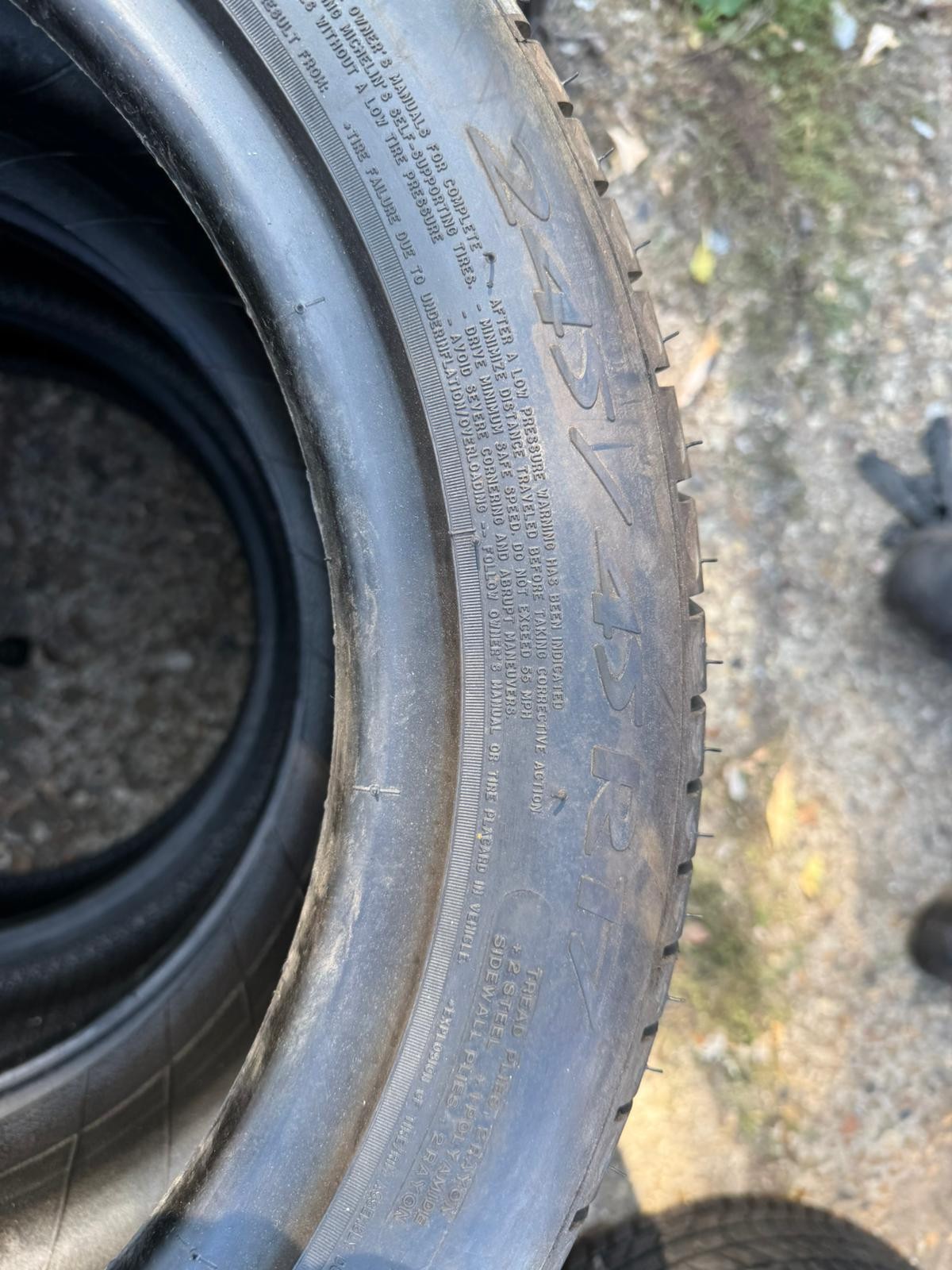 New 245 45 17 Michelin, RunFlat, XL, AO, ZP, 99Y, x2 A Pair (F1_tyres) FOD L3750