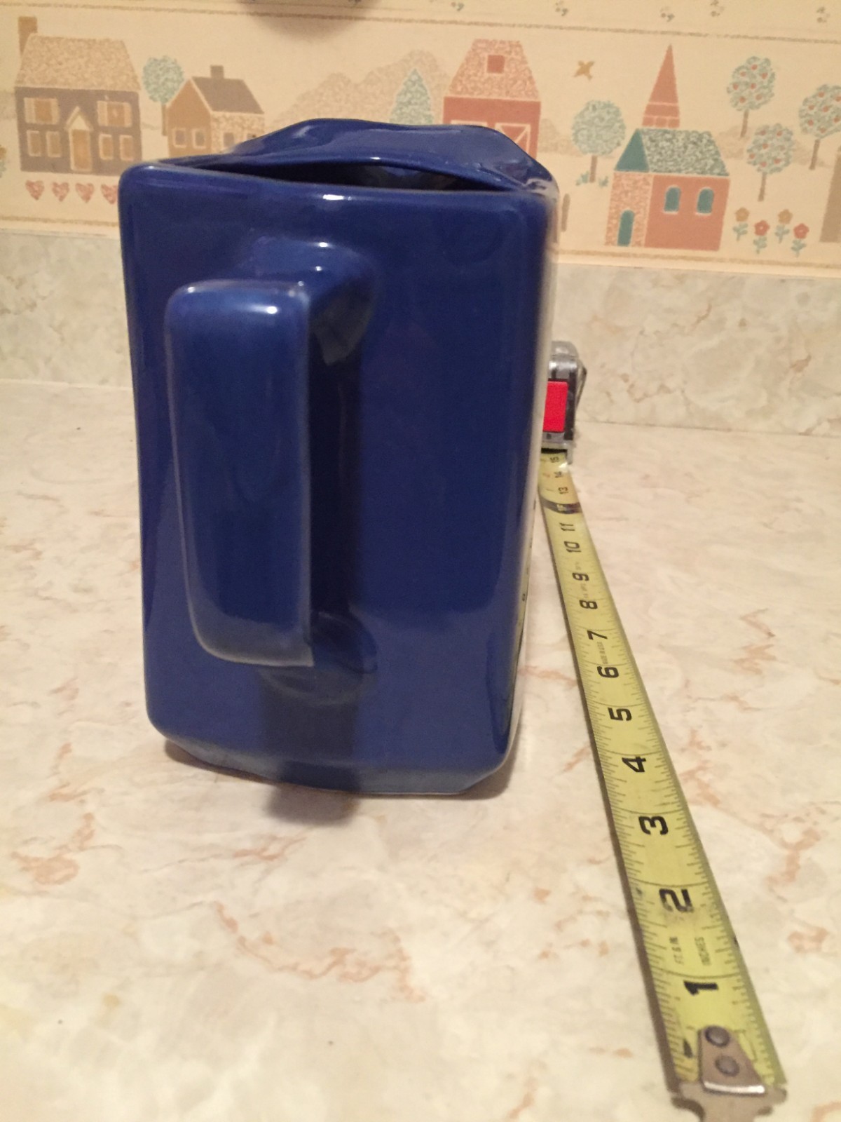 Vintage Canadian R & R Whiskey Pitcher Blue Tote 1 Quart Size