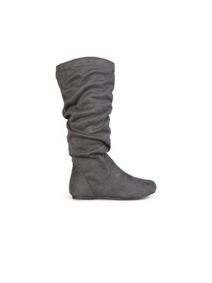 

JOURNEE COLLECTION Женские серые мягкие ботинки без шнуровки Rebecca с круглым носком 7,5, Серый, REBECCA