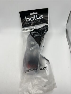 Bolle Safety Rush+ Safety Glasses Black/Red Temples Clear Anti-Fog Lens 41080