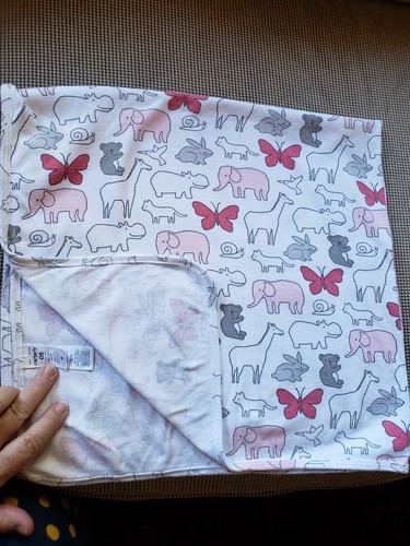 Girl Baby Blanket Carter's 1 Size White Gray Pink Stretch Knit hippo panda snail