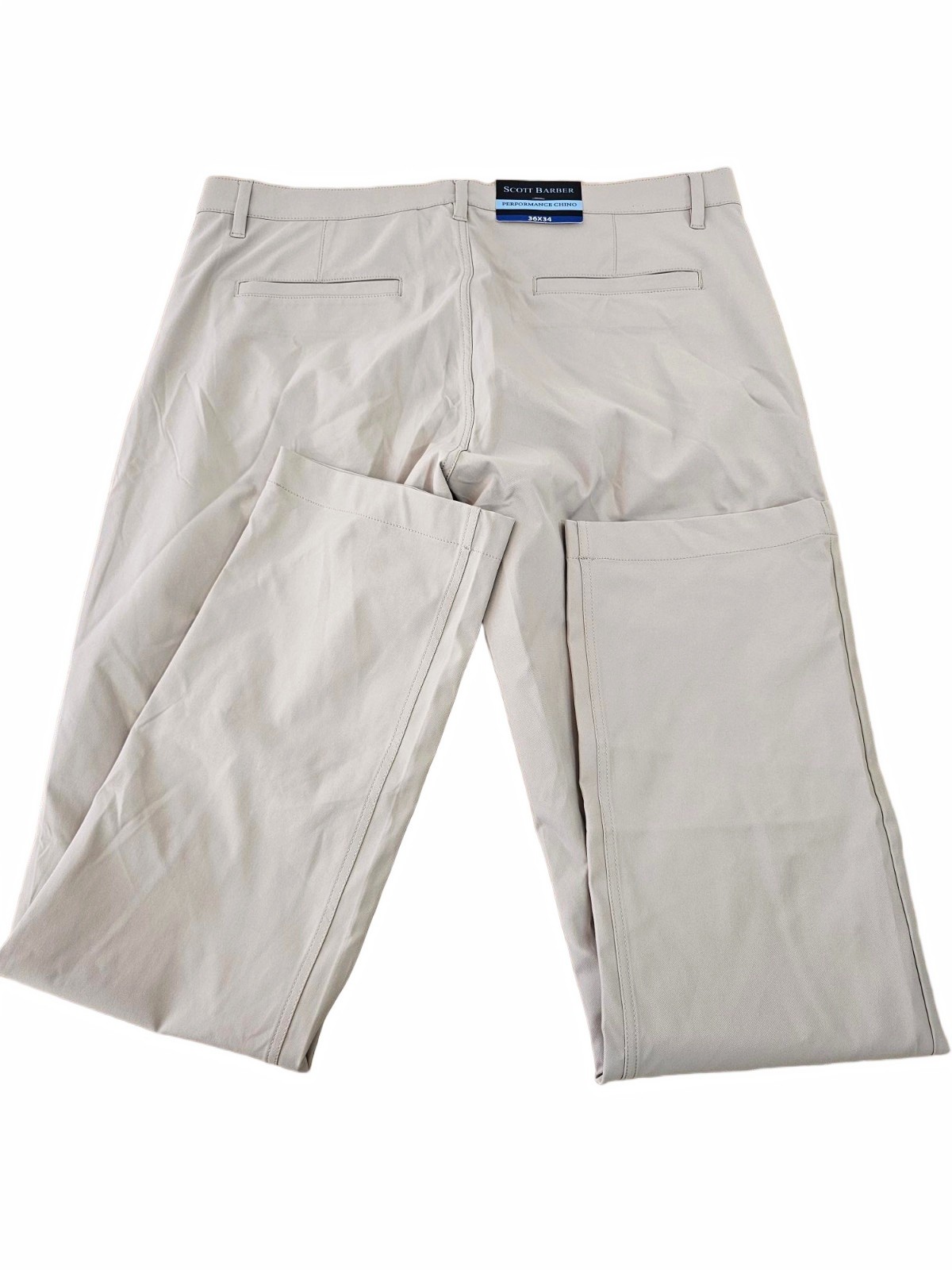 36x34 - TAN - Scott Barber Mens Performance Regular Fit Stretch Chino Pants