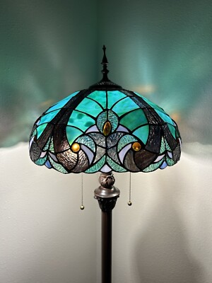 Tiffany Style Floor Lamp Stained Glass Vintage H64*W16 inches