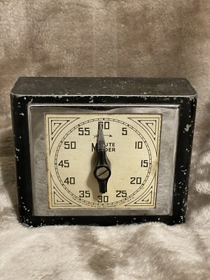 Vintage Minute Minder Lux Clock MFG CO Kitchen Timer Art Deco Décor