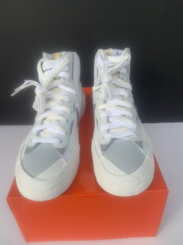 BRAND NEW NIKE BLAZER MID SACAI WHITE GREY SZ 10.5!!! | eBay