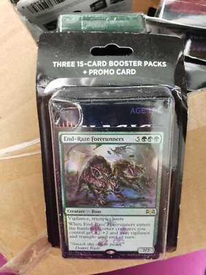 Magic The Gathering MTG 3 Mystery Booster Packs + Promo Holo Card CREATURE-BOAR