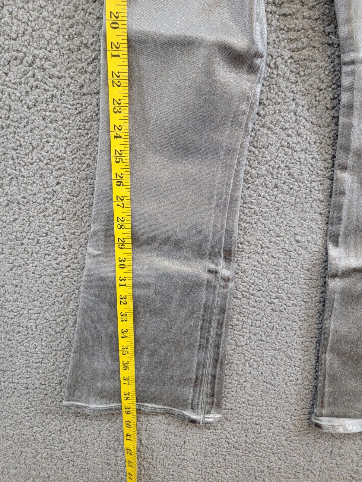 Veronica Beard Carson Coated Flared Ankle Jeans Women's 25 Light Gunmetal - Picture 9 of 18