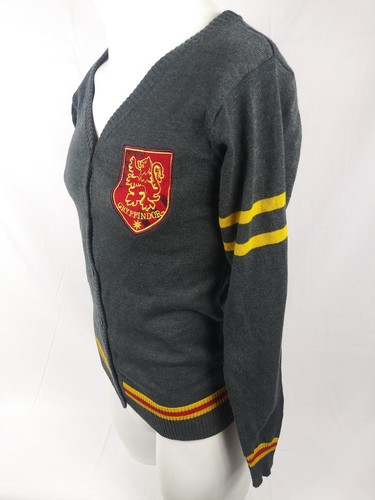 Harry Potter Gryffindor Cardigan Sweater Embroidered Crest Size Junior Small