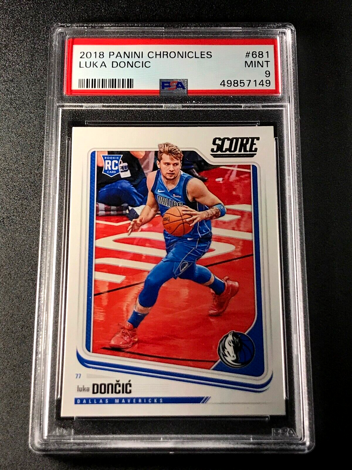 LUKA DONCIC 2018 PANINI CHRONICLES #681 SCORE ROOKIE RC PSA