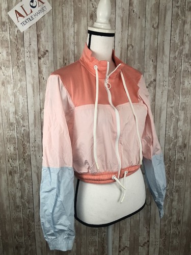 Alex Jacket Womens Small Cropped Color Block Lightweight
