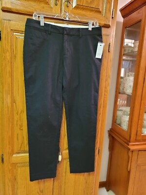Crown & Ivy True Black Essentials Stretch Pants 8 NWT