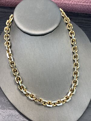 Vintage Gold Tone Paolo Gucci Chunky Large Link Chain Necklace 18”