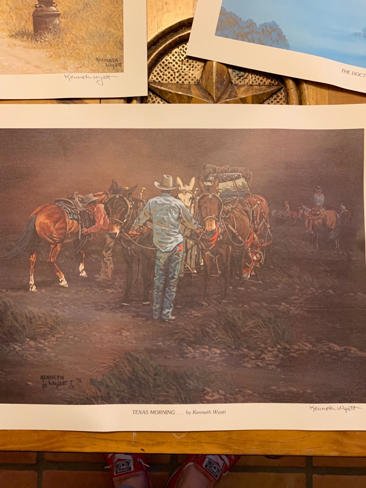 (3) Vintage 1978 Kenneth Wyatt western prints 13x17