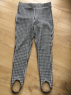 MANGO BLACK/WHITE DOGTOOTH CHECK JEGGINGS, NEW, MEDIUM
