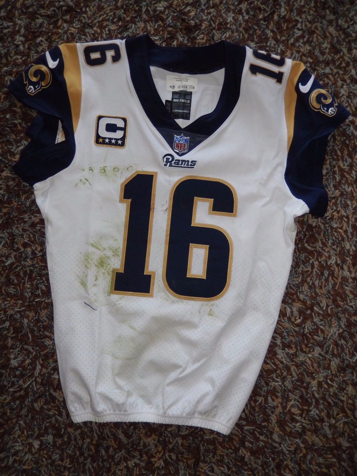 Jared Goff Game Worn Autographed Rams Jersey, Photo-matched