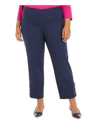 

JM COLLECTION Женские темно-синие брюки со шнуровкой до щиколотки плюс, Navy, 100055156WN