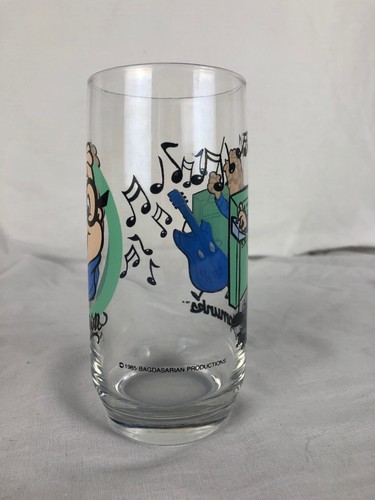 1985 Hardee's The Chipmunks Simon Limited Collector Series Glass 16 fl oz 6 Tall