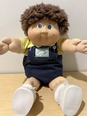 Cabbage Patch Kids HM3 1983 Brown Fuzzy Boy Doll P Faint Pox