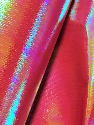 Candy Red Mermaid Unicorn Hologram Fabric reflective Latex PVC Barbie doll