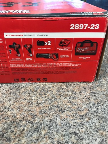 Milwaukee 2897-23 Fuel M18 3-Tools Combo Kit Hammerdrill Impact Sawzall