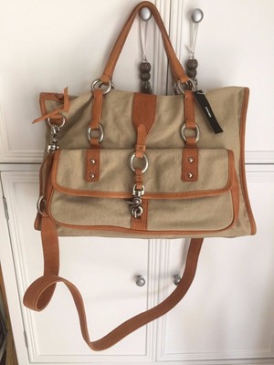 DKNY Canvas amp Leather Satchel Handbag NWT 295