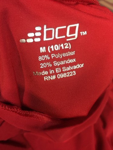 BCG red athletic undershirt