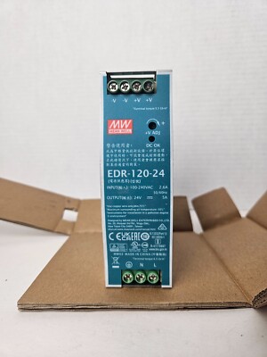 Mean Well EDR-120-24 Single Output DIN Rail Power Supply 24 Volts 5 Amps 120 Wat