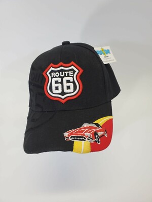 KSD Unisex Adult Real Time Route 66 Adjustable Strap Back Baseball Hat Cap NEW