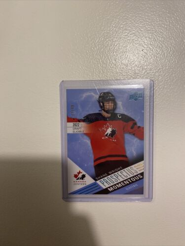 UD Team Canada Juniors 2021 Shane Wright Prospectus Momentous Rookie Card /49. rookie card picture