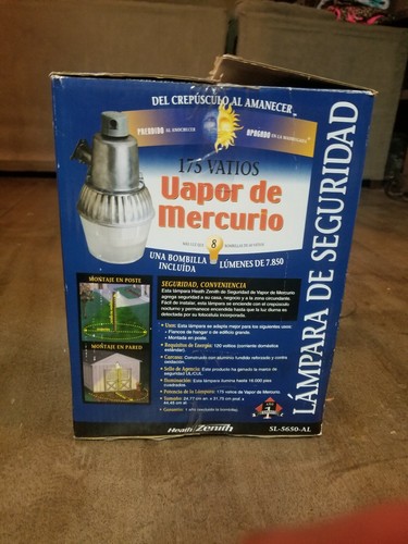 New Heath/Zenith 175 Watt Mercury Vapor Security Light SL-5650-AL Farm/Home/Biz