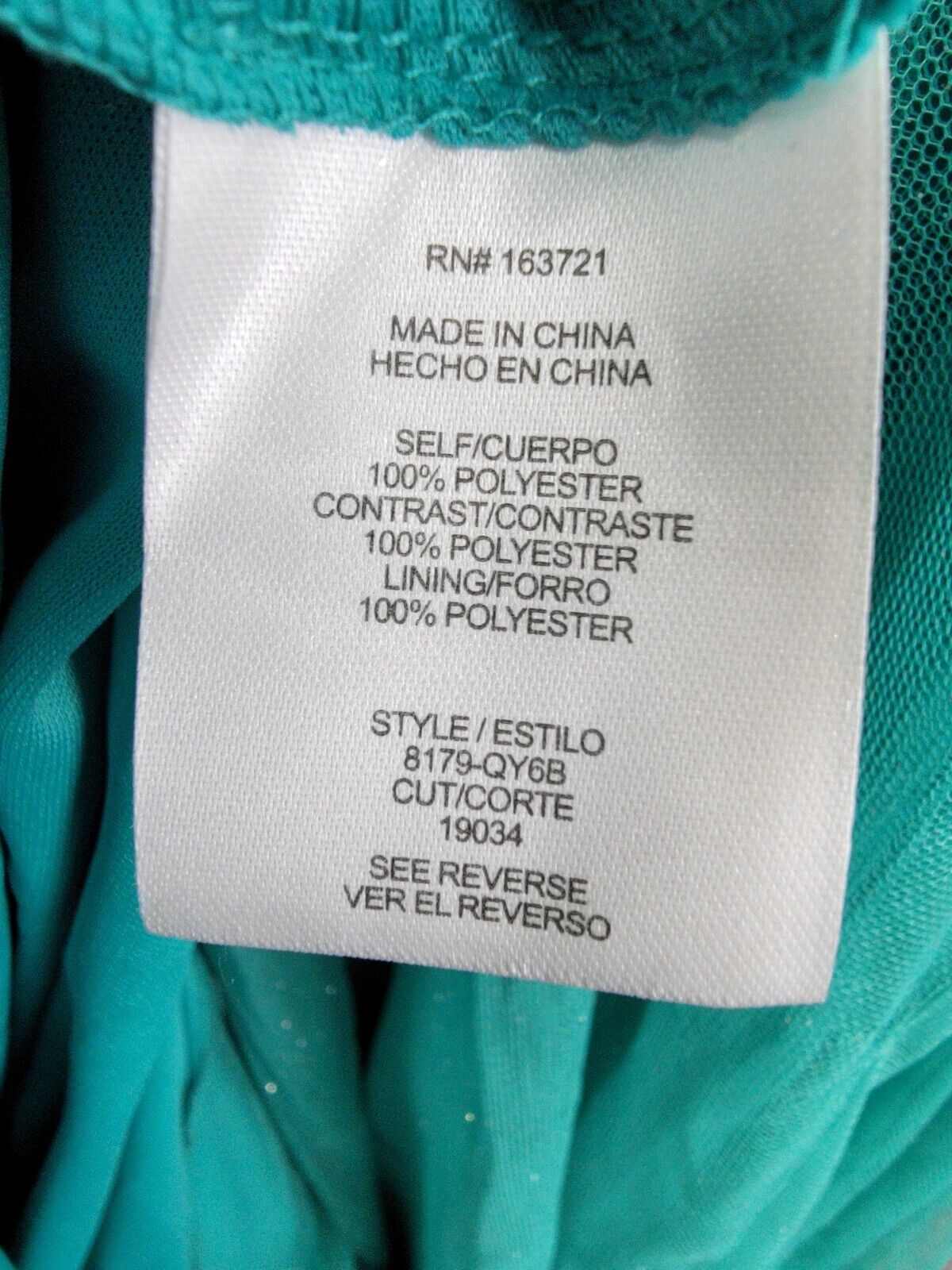 City Studio Jewel-Strap Glitter-Tulle Dress Juniors 9/10 Seafoam Belted Back Zip - Picture 13 of 16