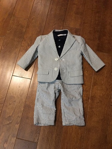 Boys 12 - 18 months Easter Suit Seer Sucker Suit Spring - LOT of 3 - EUC Nautica