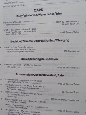 1987 FORD TECHNICAL SERVICE BULLETIN 87-21