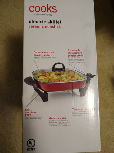 NEW IN BOX Cooks Electric Skillet Ceramic Nonstick