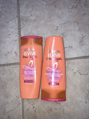2X L'OREAL PARIS ELVIVE DREAM LENTHS 1- RESTORING SHAMPOO / 1- CONDITIONER  -LH
