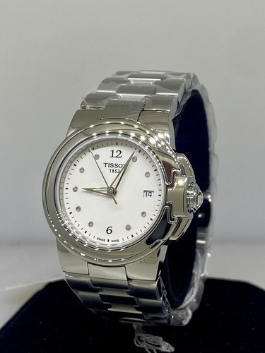 Pre-owned Tissot T-sport White Diamond Dial Stainless Steel Ladies Watch T0802101101600
