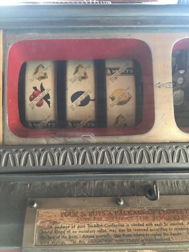 1929 Watling Blue Seal Dual Front Mint Vendor Twin Jack Pot Nickel Slot Machine