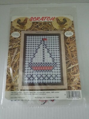 NeedleMagic Inc Scratch Teneriffle Embroidery Kit SAILBOAT 1202 Fits 5''x7'' Frame