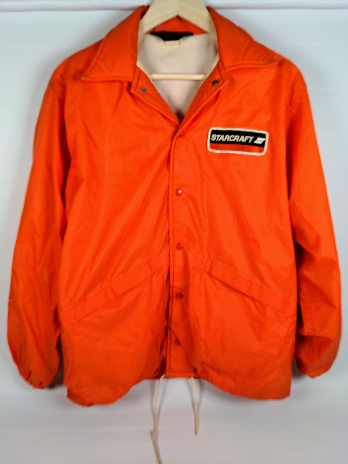 Mens PLA-JAC Dunbrooke StarCraft Marine Jacket Orange Patch 40-42 Snap Button A