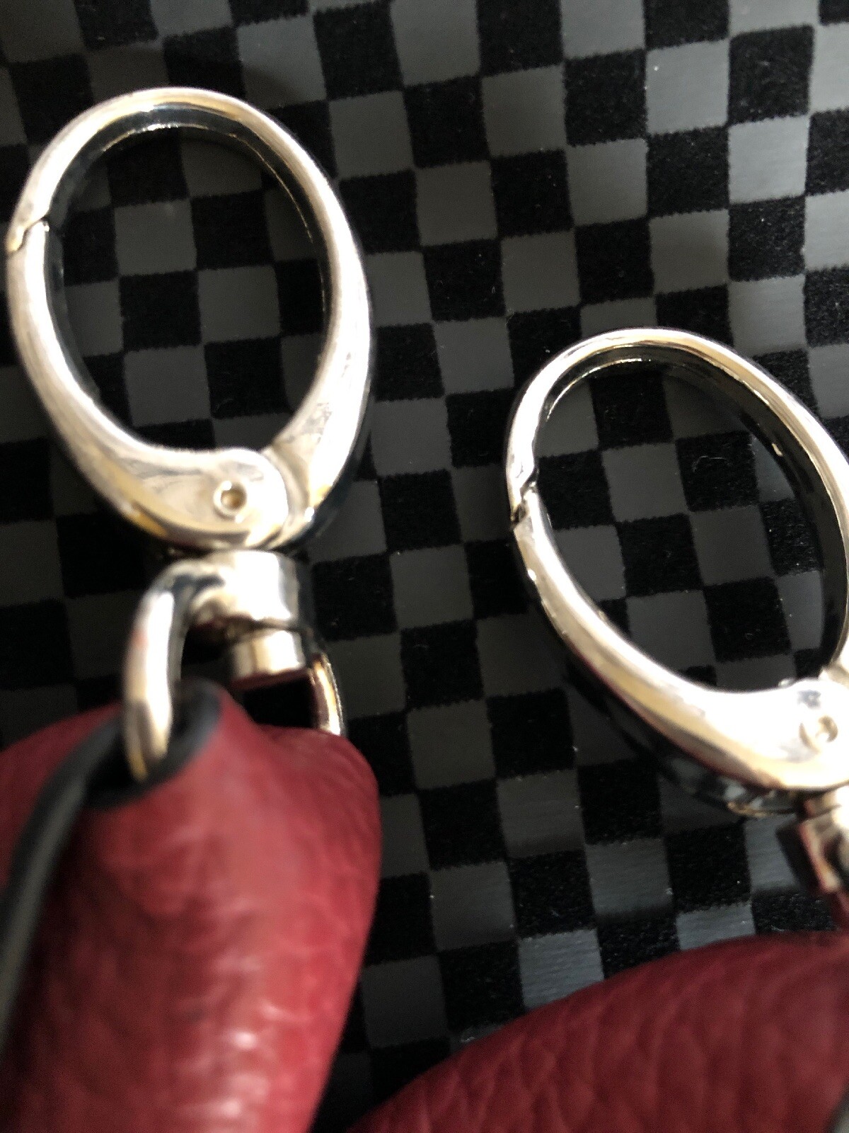 replacement purse strap Shoulder Chain Maroon Silver Hardware Faux Leather