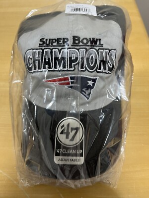 NEW ENGLAND PATRIOTS SUPER BOWL CHAMPIONS 47 CLEAN UP CAP HAT BRAND NEW CHARCOAL