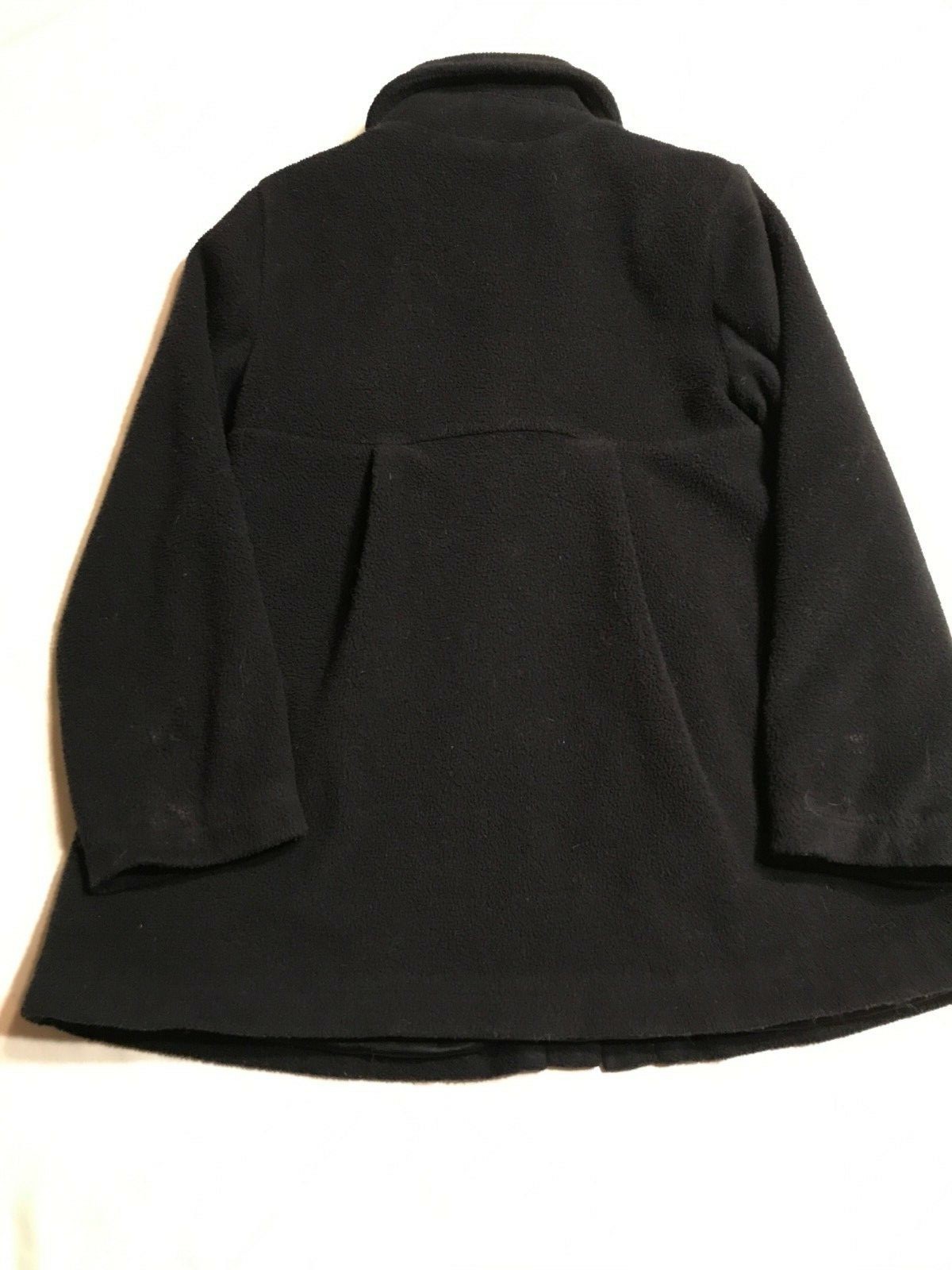 Girl's Black Fleece Dress Coat, The Children's Place Size 5/6 Small
